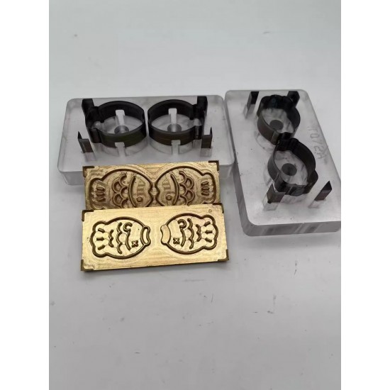 Fish leather stamp with leather die