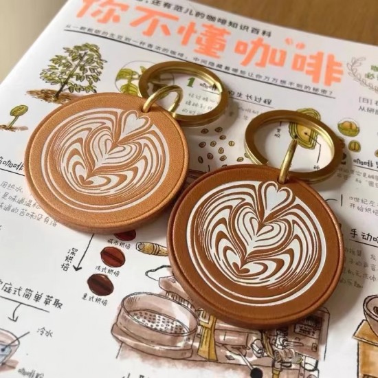 Latte art leather stamp with leather die