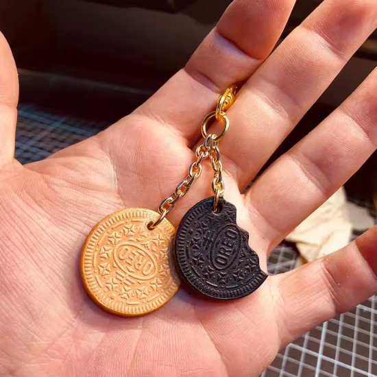 Oreo biscuit leather stamp with leather die