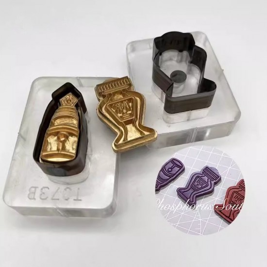 Pen ink bottle leather stamp with leather die