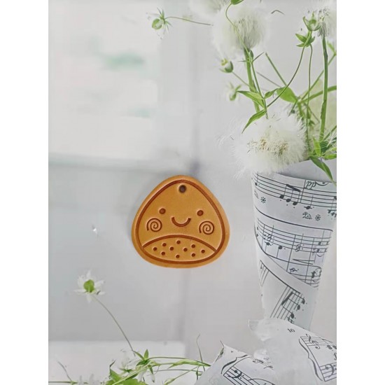Rice ball leather stamp with leather die