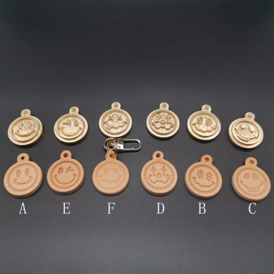Smile face leather stamp with leather die Smile face leather stamp with leather die