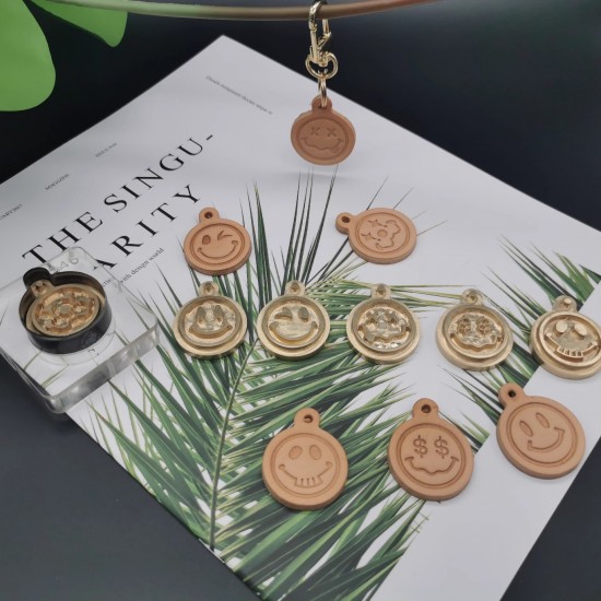 Smile face leather stamp with leather die Smile face leather stamp with leather die
