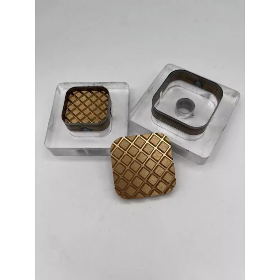 Waffle leather stamp with leather die