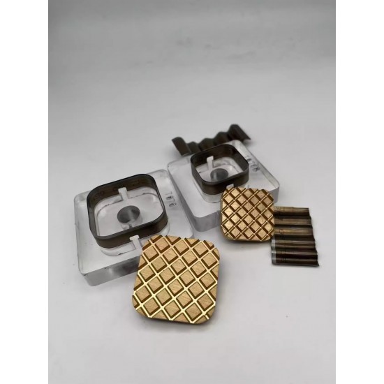 Waffle leather stamp with leather die