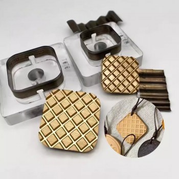 Waffle leather stamp with leather die