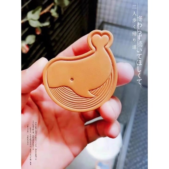 Whale leather stamp with leather die