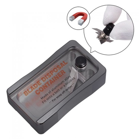 Blade disposal container with breaker