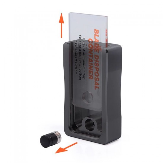 Blade disposal container with breaker