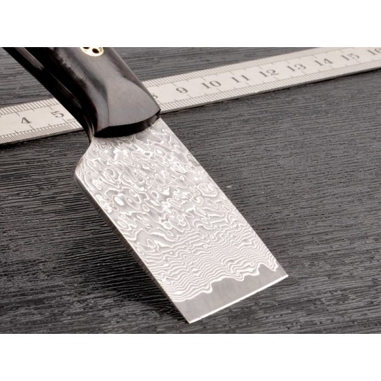 Leather knife, leather cutting knife, leathercraft tool, Damascus steel, No.1