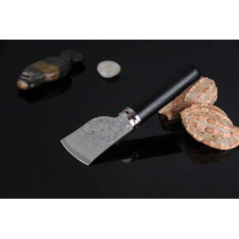 Leather knife, leathercraft cutting knife, leathercraft tool, Damascus steel, No.2