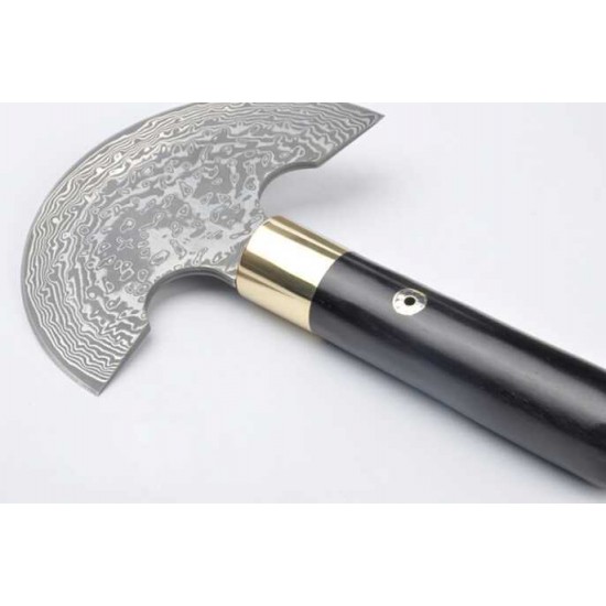 Round knife, leathercraft cutting knife, leathercraft tool, Damascus steel, No.4