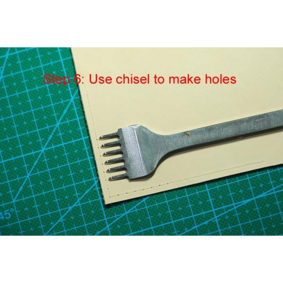 3kinds Leathercrafts Chisel Stitch Hole Mark Spacing Ruler Template Stencil Tool 