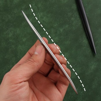 Leathercraft tool, Pointed metal Creaser Smoother