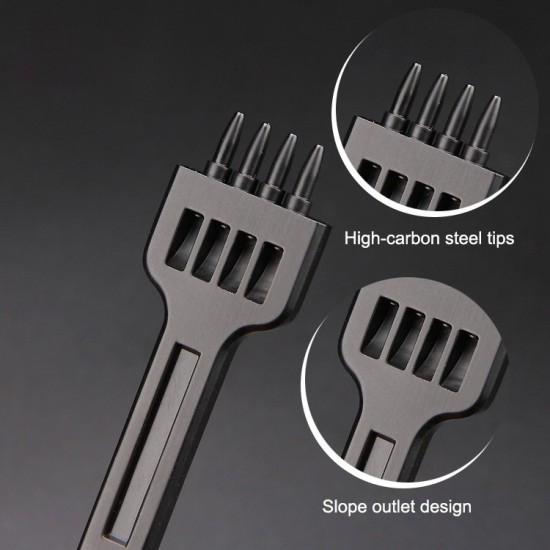 Free shipping - 4 5 6mm Spacing leather hole punches DIY Hand Perforated Round Stitching Punch Tools Hole Cut Leather Punching Tool 3pcs/set
