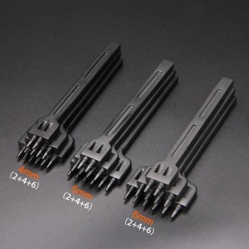 Free shipping - 4 5 6mm Spacing leather hole punches DIY Hand Perforated Round Stitching Punch Tools Hole Cut Leather Punching Tool 3pcs/set
