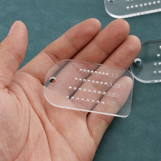 Free shipping acrylic key fob chisel hole ruler