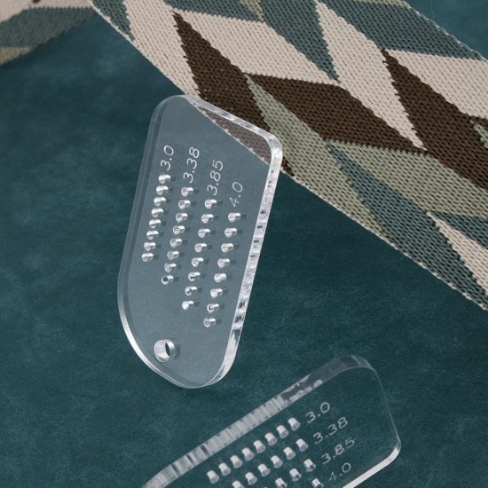 Free shipping acrylic key fob chisel hole ruler