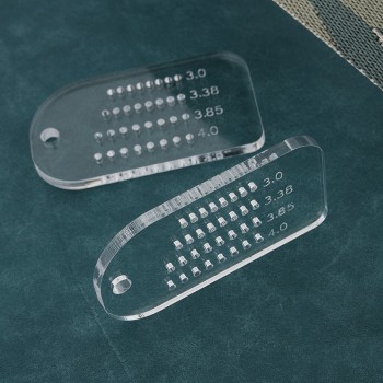 Free shipping acrylic key fob chisel hole ruler