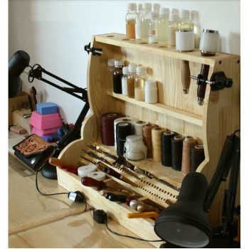Free shipping worldwide-Leathercraft tools, leather tools shelf, leather tools cabinet, leather stamp stand