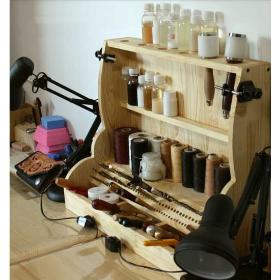 Free shipping worldwide-Leathercraft tools, leather tools shelf, leather tools cabinet, leather stamp stand