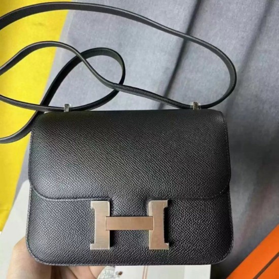 Hermes France HAAS Epsom leather Noir 89