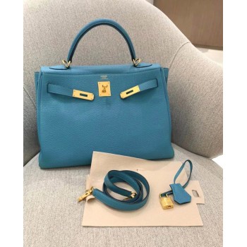 Hermes Germany Weinheimer togo leather Turquoise 7P