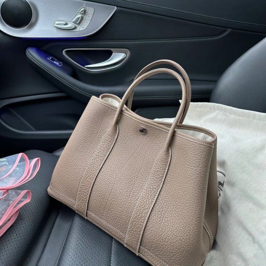 Hermes N-TOGO NEGONDA togo leather Etoupe 8C