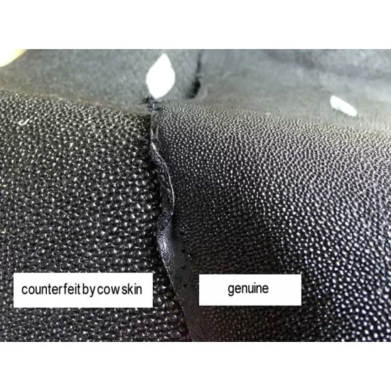 PELGIO Véritable Poli Stingray skin Leather Hide Scraps 100 g Noir Free Ship