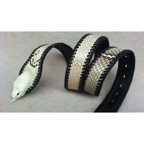 Natural genuine head cobra snake skin leather Pelt width Width 9~19CM ( 3.5"~7.5" )