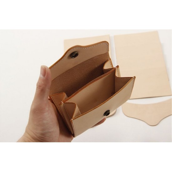 Precut leather material kit 3 fold coin purse M-22 Precut leather material kit 3 fold coin purse M-22