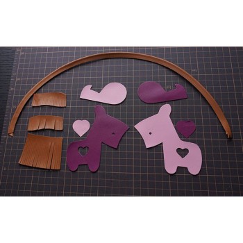 Professional material kit, Hermes Rodeo pegasus charm, sheepskin, Free shipping worldwide