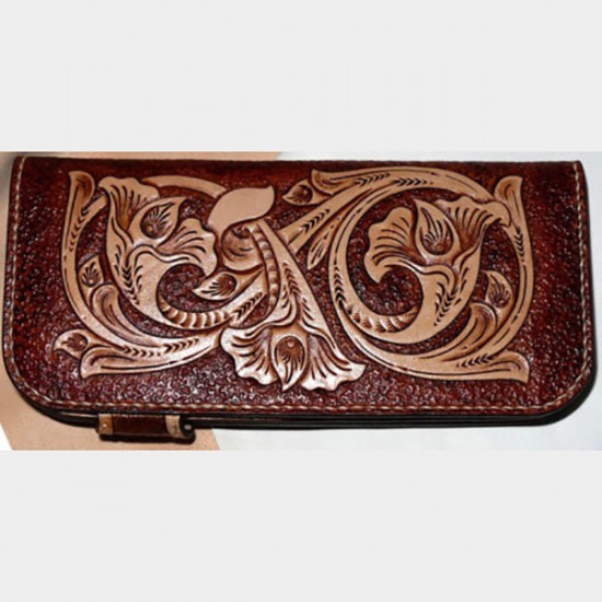 PDF Leather craft pattern long wallet pattern leather purse pattern Instant download western-2 leather tracking patterns