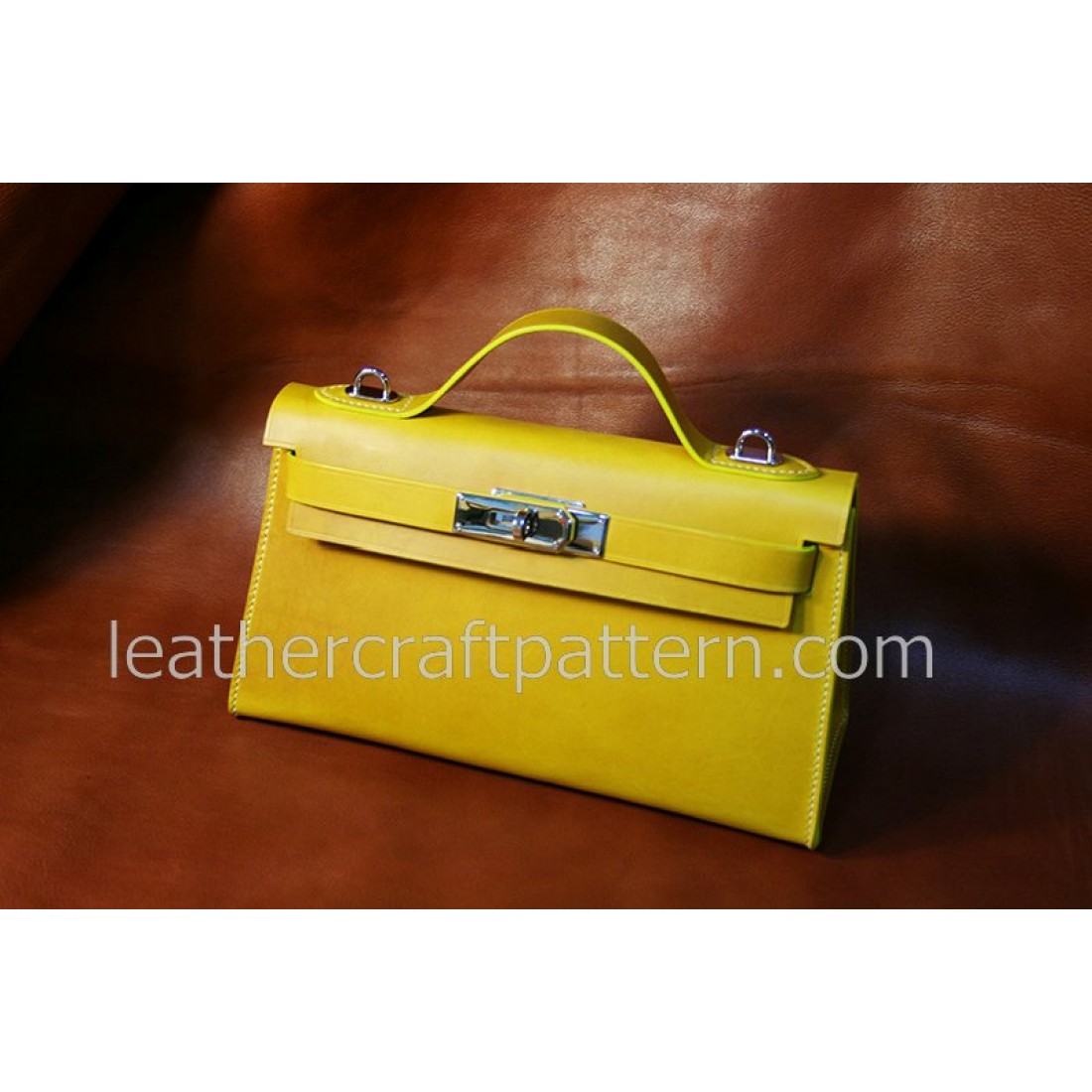 Leather bag sewing pattern, leather women shoulder bag pattern, leather