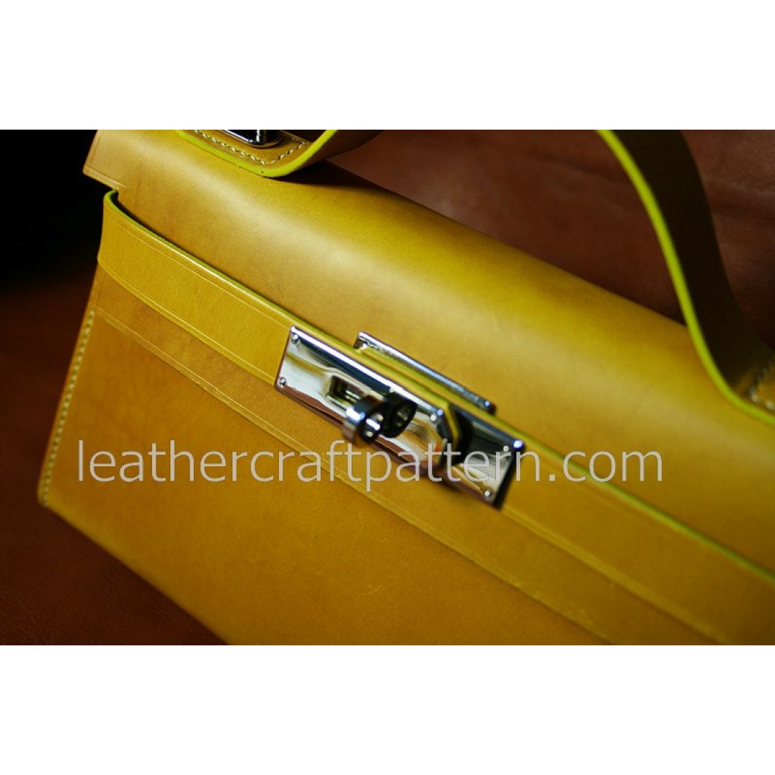 Leather bag sewing pattern, leather women shoulder bag pattern, leather