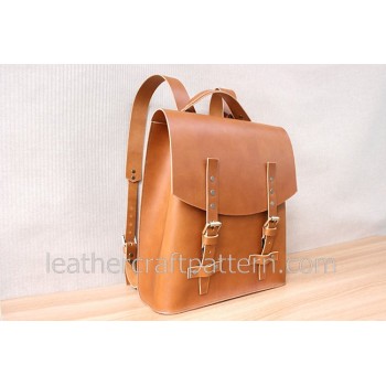 Bag sewing patterns backpack patterns PDF ACC-08 hand stitched leather pattern leather art backpack purses daypacks pattern