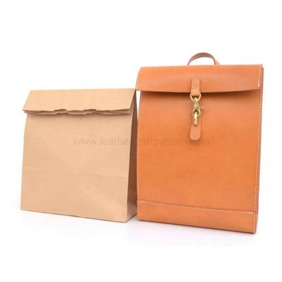 With instruction backpack pattern PDF ACC-104 leather craft patterns leather art leather supply