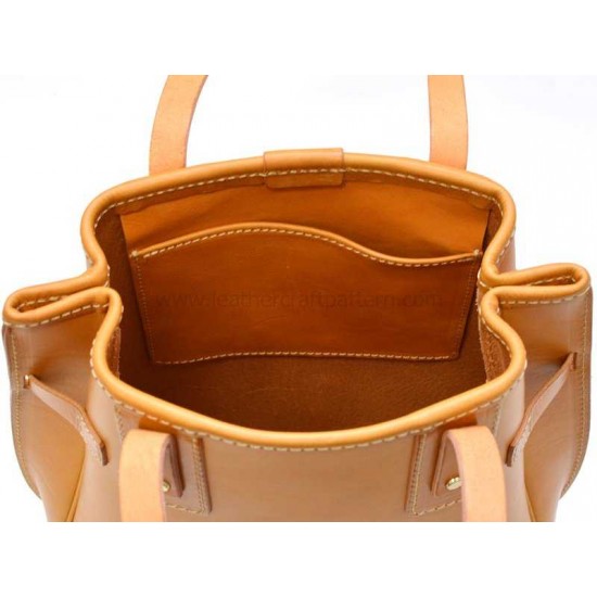 With instruciton Leather tote bag sewing pattern pdf download ACC-127