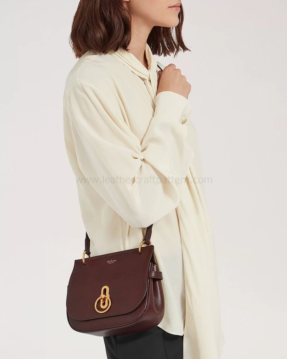 Mulberry★Amberley Small サッチェルバック_HH4966 205 A100 Mulberry | Small Amberley Satchel | Black Small Classic Grain