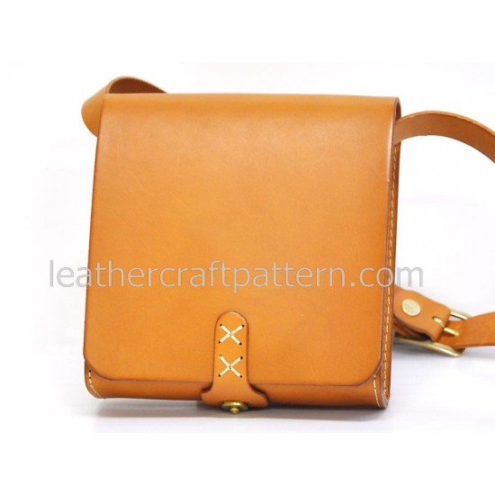 Leather bag sewing patterns leather craft pattern messenger bag pattern ACC-23 PDF instant download