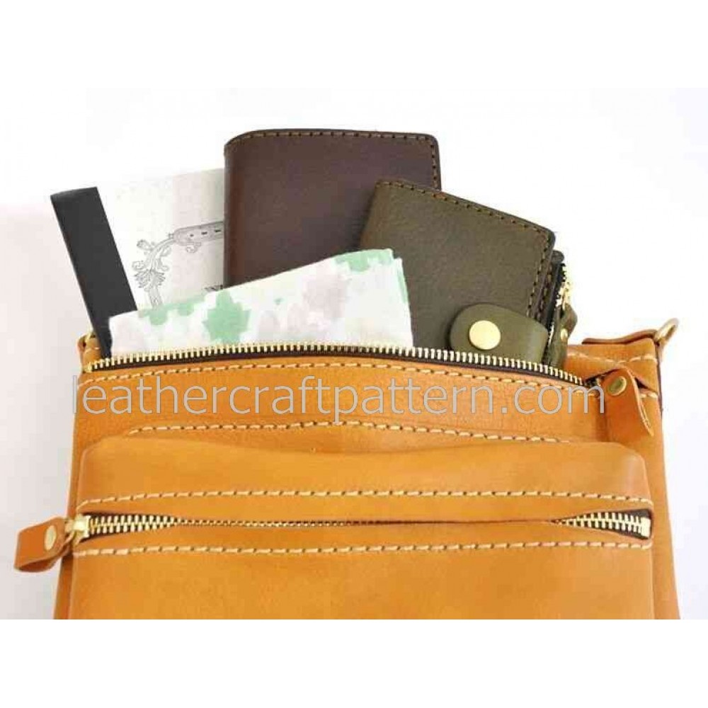 leather bag pattern, messenger bag pattern, bag sewing pattern, pdf