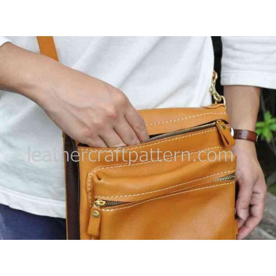 With instruction leather bag pattern messenger bag pattern bag sewing pattern PDF instant download ACC-25