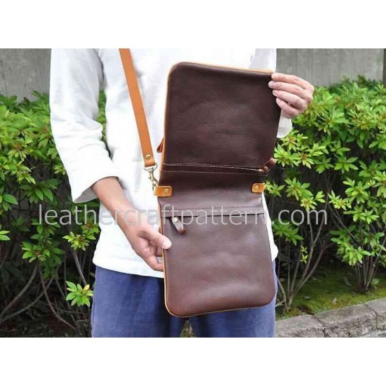 With instruction leather bag pattern messenger bag pattern bag sewing pattern PDF instant download ACC-25