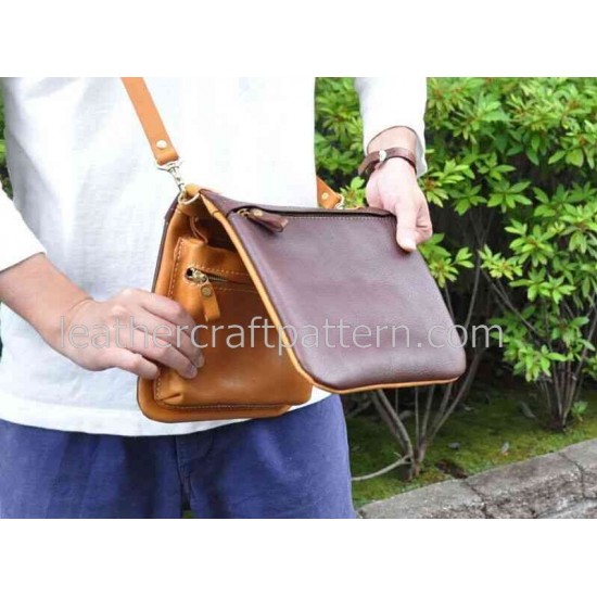 With instruction leather bag pattern messenger bag pattern bag sewing pattern PDF instant download ACC-25