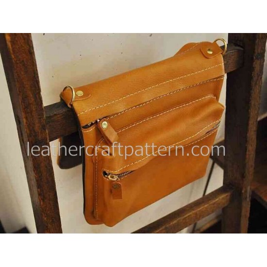 With instruction leather bag pattern messenger bag pattern bag sewing pattern PDF instant download ACC-25