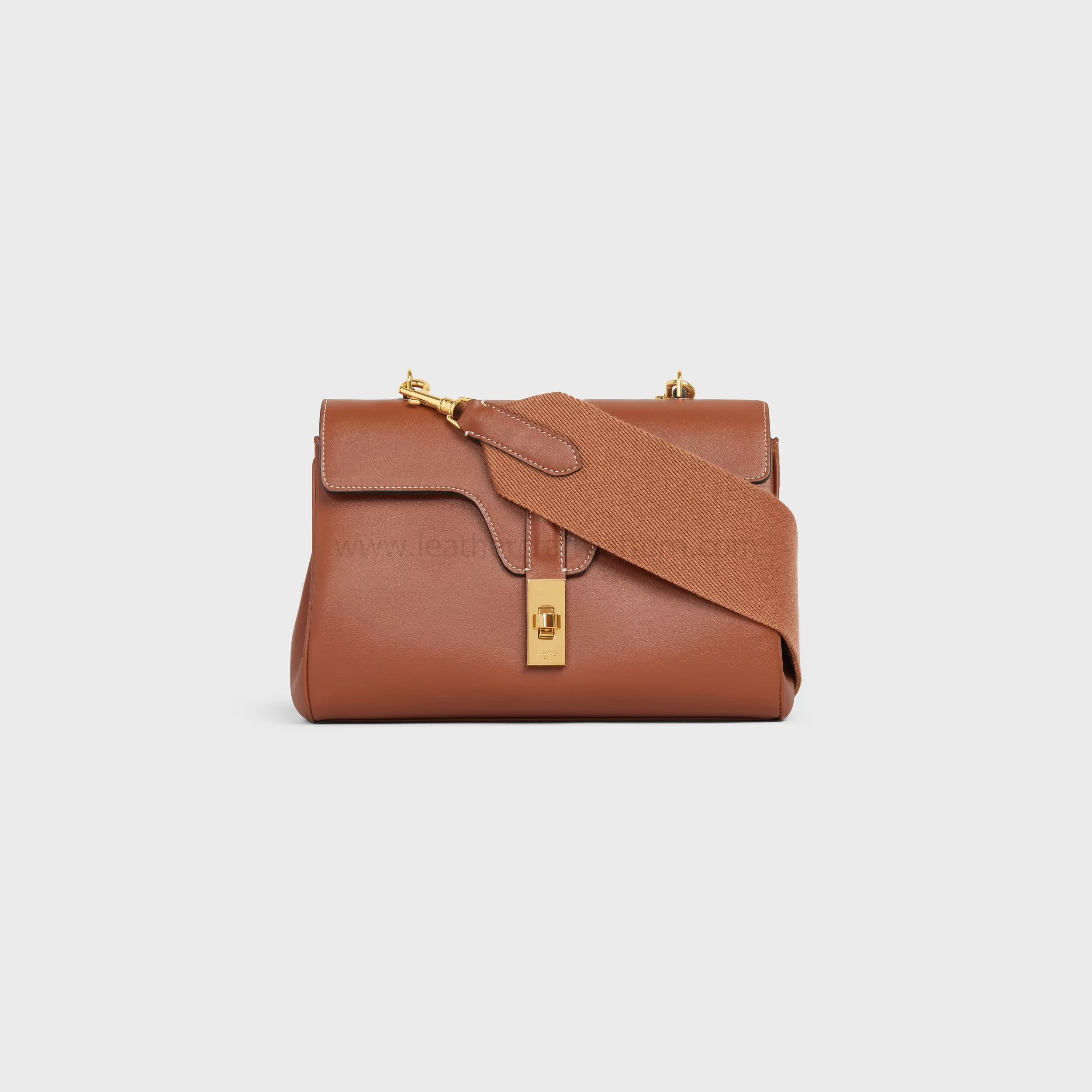CELINE☆24FW ティーン ソフト16 セーズ クロスバッグ BROWN ティーン ソフト16（セーズ）バッグ ナチュラル タン[196852ERG