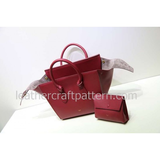 With instruction leather women trapeze bag pattern leather handbag PDF download ACC-28 leather bag pattern