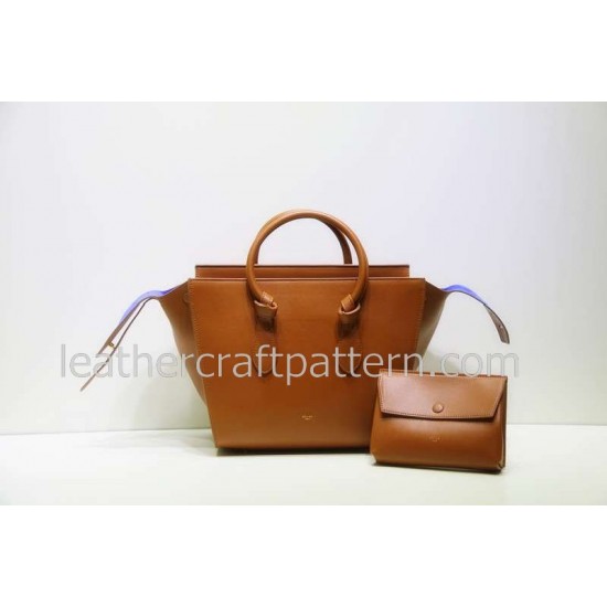 With instruction leather women trapeze bag pattern leather handbag PDF download ACC-28 leather bag pattern