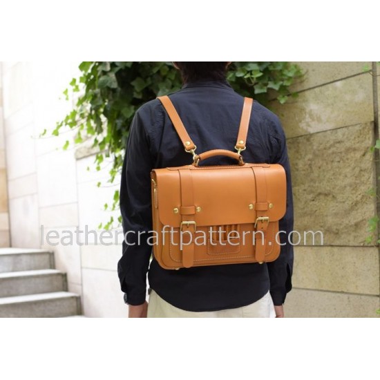 With Instruction 3 way  bag pattern shoulder bag pattern hand bag sewing patterns backpack PDF ACC-29 hand stitched leather pattern 