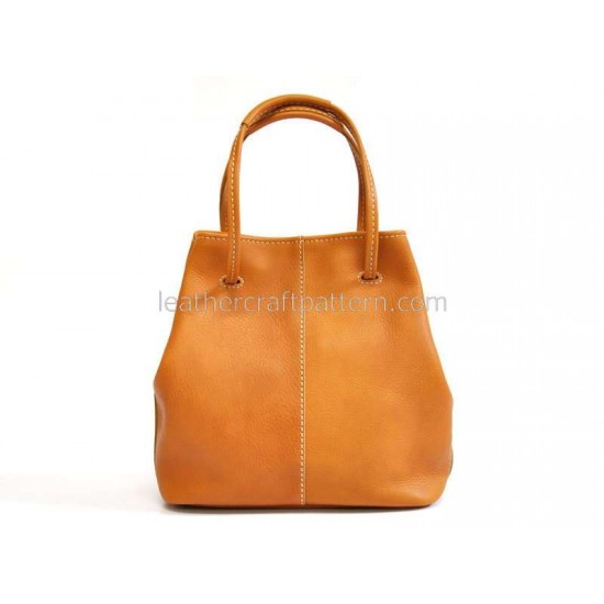 With instruction Leather bucket bag pattern drawstring bag sewing pattern PDF download ACC-31